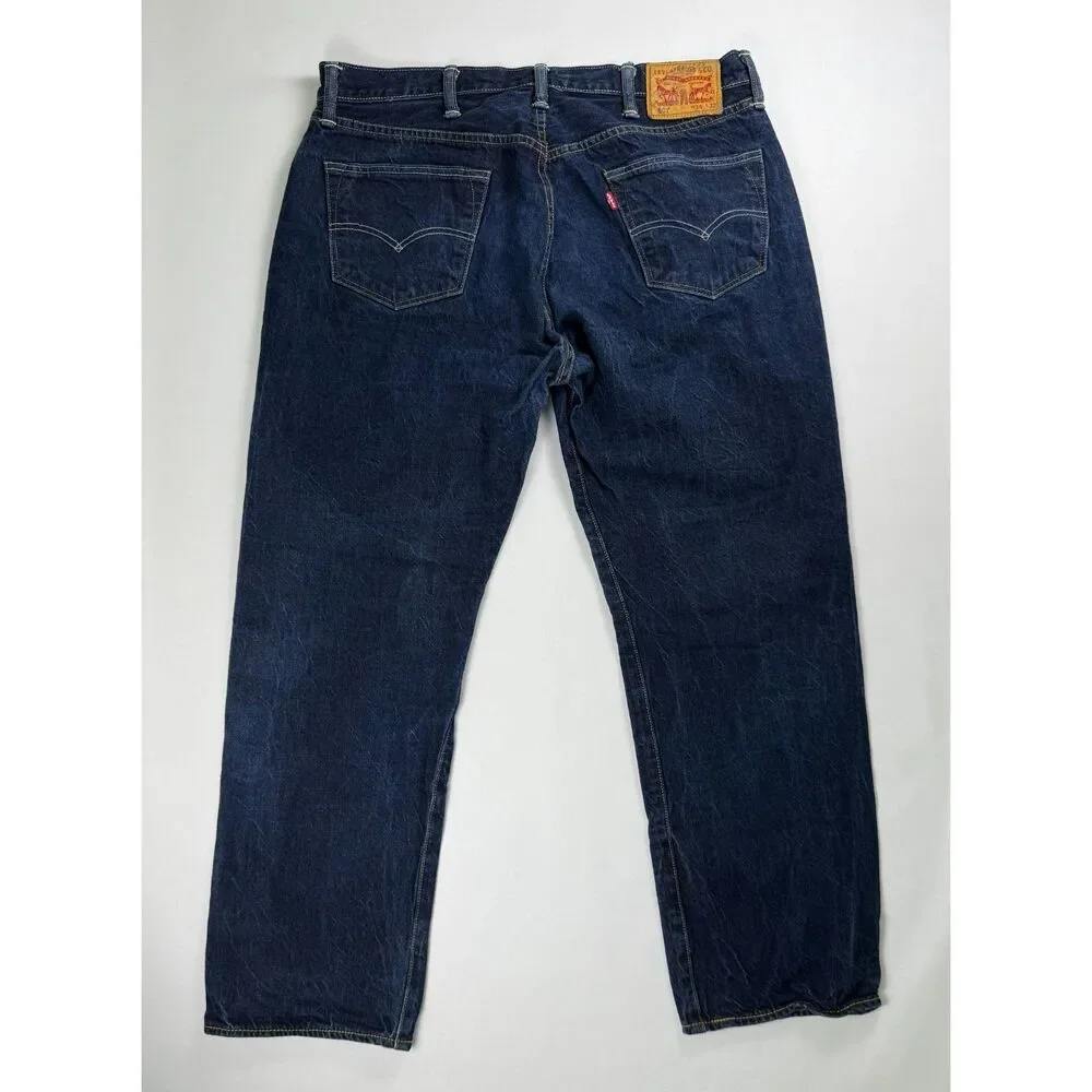 Levi’s 501 Straight Leg Jeans Dark Wash Button Fly 38x32